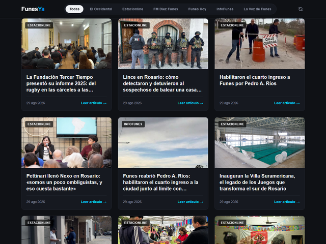 FunesYa - Agregador de noticias locales de Funes